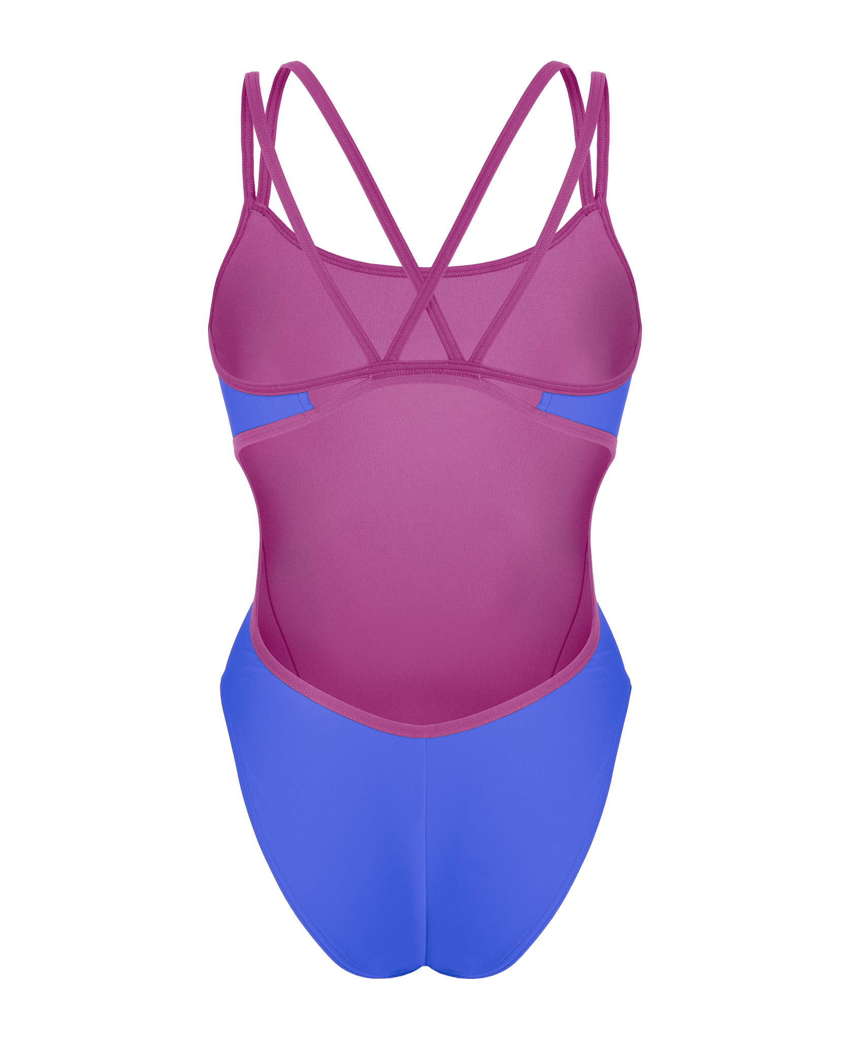 ARENA WOMENS HYPERFLOW SOLID DOUBLE CROSS BACK SWIMSUIT - Blue