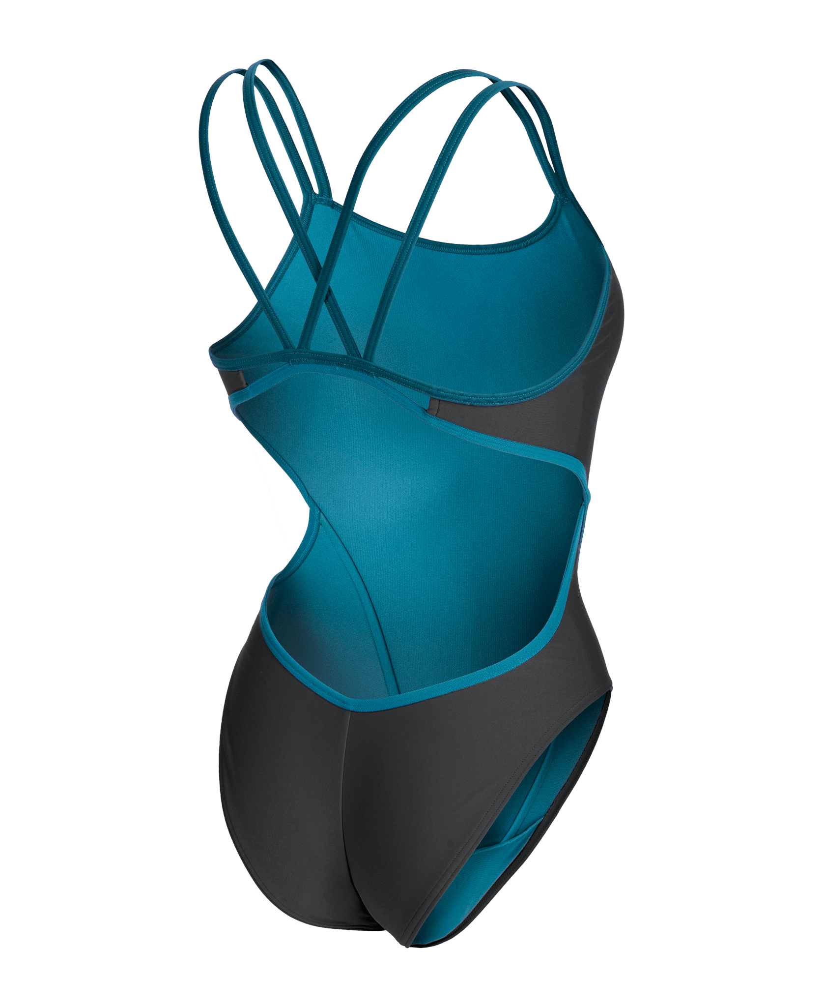 ARENA WOMENS HYPERFLOW SOLID DOUBLE CROSS BACK SWIMSUIT - Blue