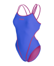 ARENA WOMENS HYPERFLOW SOLID DOUBLE CROSS BACK SWIMSUIT - Blue