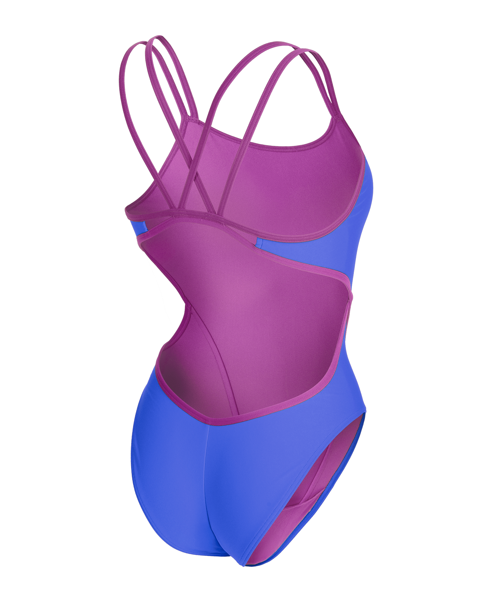 ARENA WOMENS HYPERFLOW SOLID DOUBLE CROSS BACK SWIMSUIT - Blue