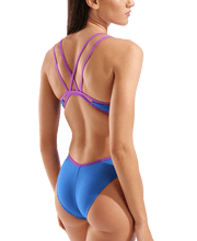 ARENA WOMENS HYPERFLOW SOLID DOUBLE CROSS BACK SWIMSUIT - Blue
