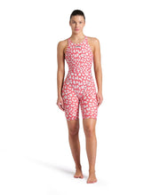 ARENA WOMENS LEOPARD SKIN GERANIUM POWERSKIN ST NEXT OPEN BACK KNEESUIT