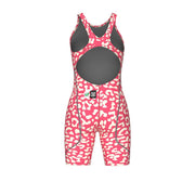 ARENA WOMENS LEOPARD SKIN GERANIUM POWERSKIN ST NEXT OPEN BACK KNEESUIT
