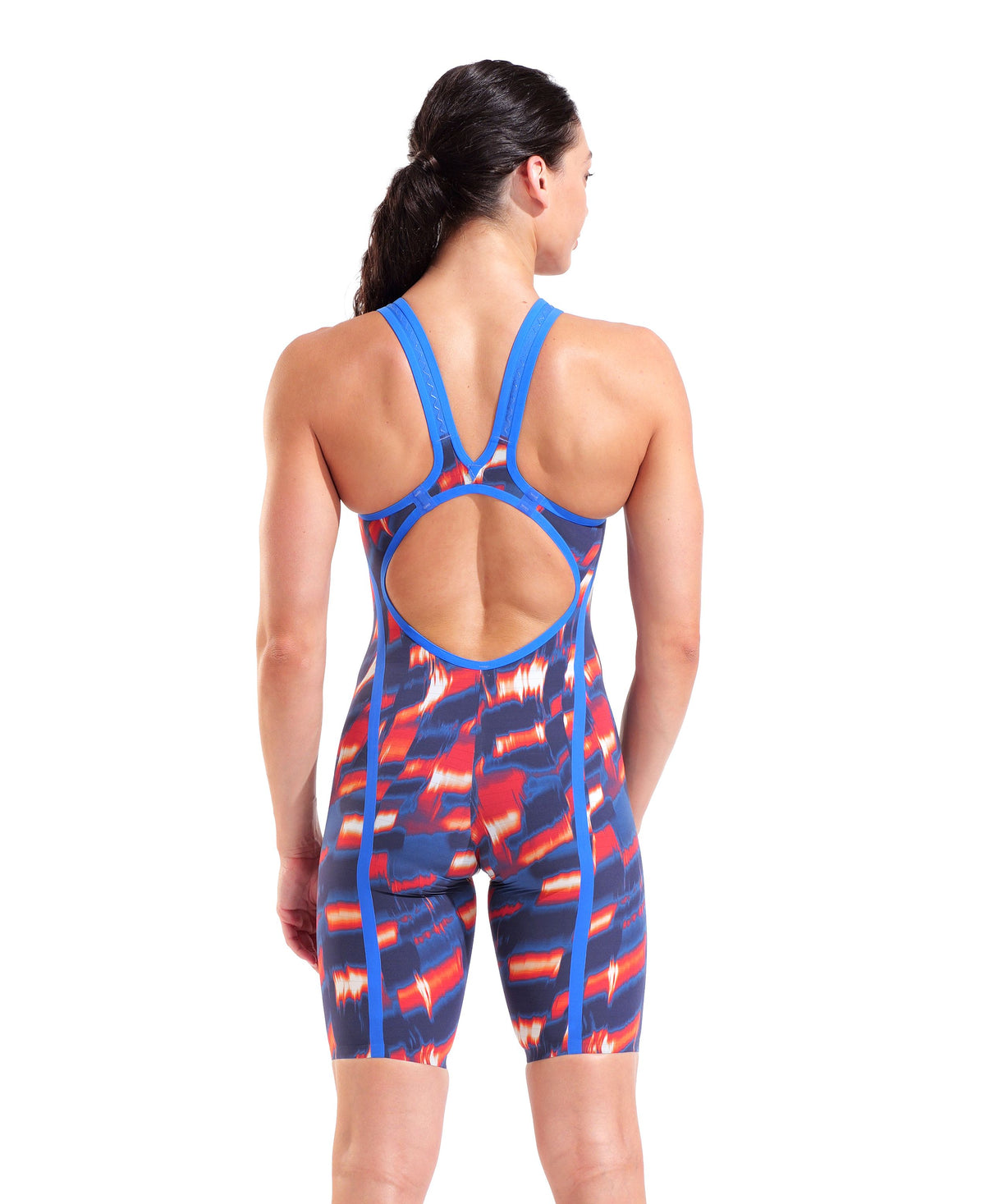 ARENA WOMENS POWERSKIN AIR 3 AQUA GLEAM OPEN BACK KNEESUIT