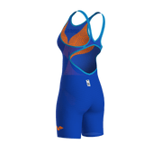 ARENA WOMENS POWERSKIN CARBON AIR² NEON BLAZE OPEN BACK KNEESUIT - Blue