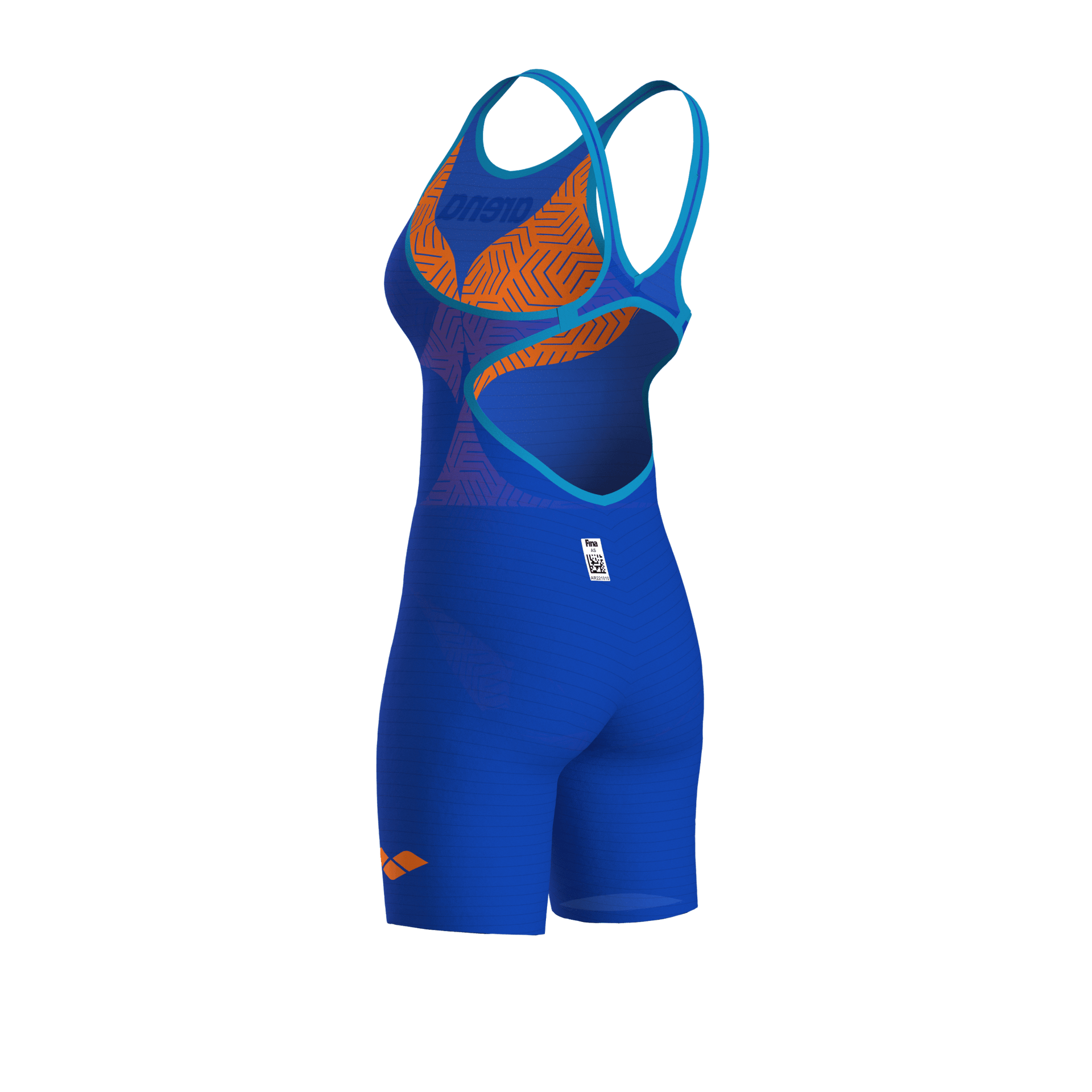 ARENA WOMENS POWERSKIN CARBON AIR² NEON BLAZE OPEN BACK KNEESUIT - Blue