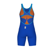 ARENA WOMENS POWERSKIN CARBON AIR² NEON BLAZE OPEN BACK KNEESUIT - Blue