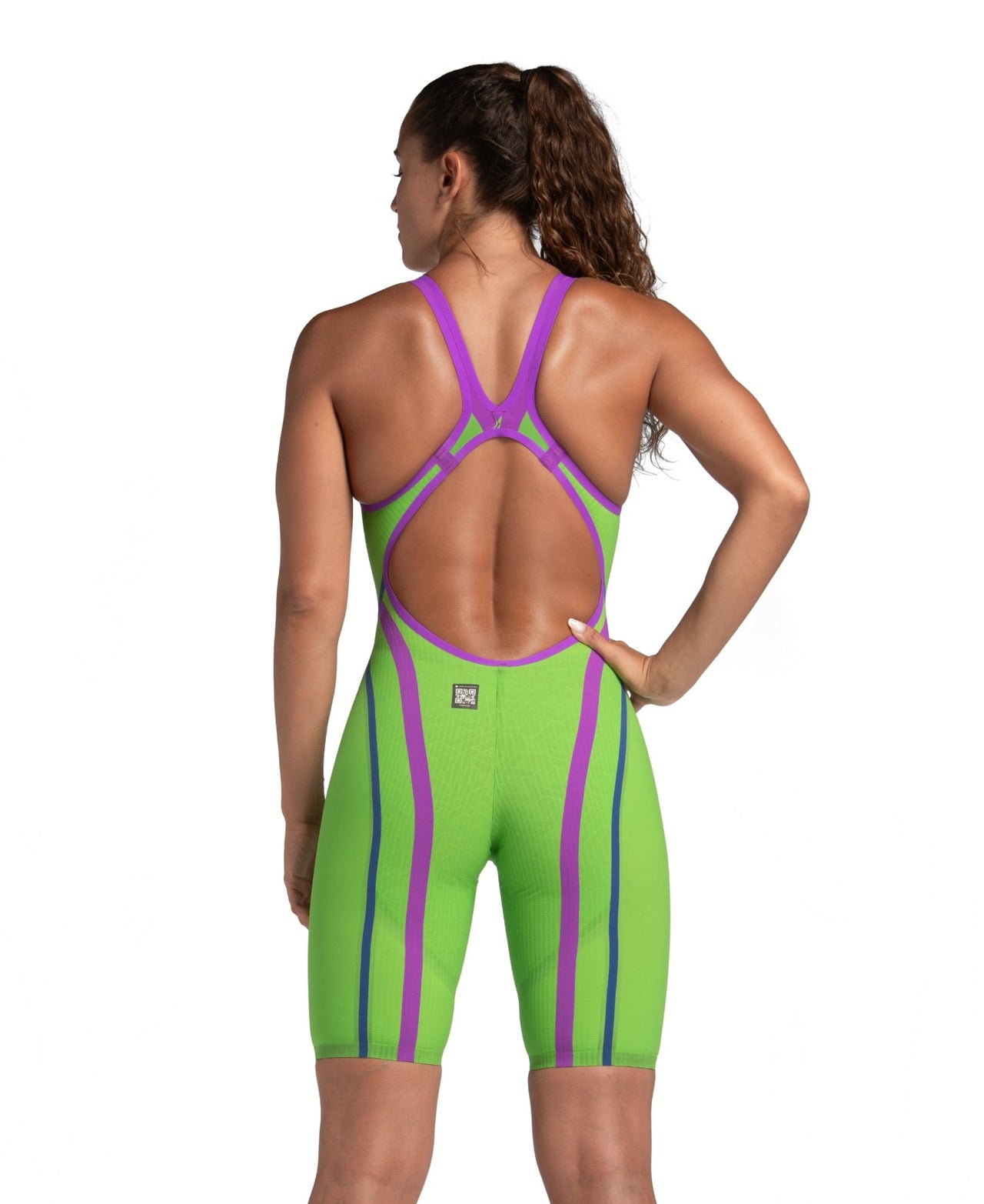 ARENA WOMENS POWERSKIN EMERALD BOA PRIMO OPEN BACK KNEESUIT - Green