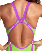 ARENA WOMENS POWERSKIN EMERALD BOA PRIMO OPEN BACK KNEESUIT - Green