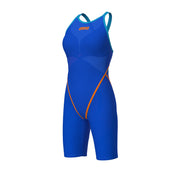 ARENA WOMENS POWERSKIN PRIMO NEON BLAZE OPEN BACK KNEESUIT