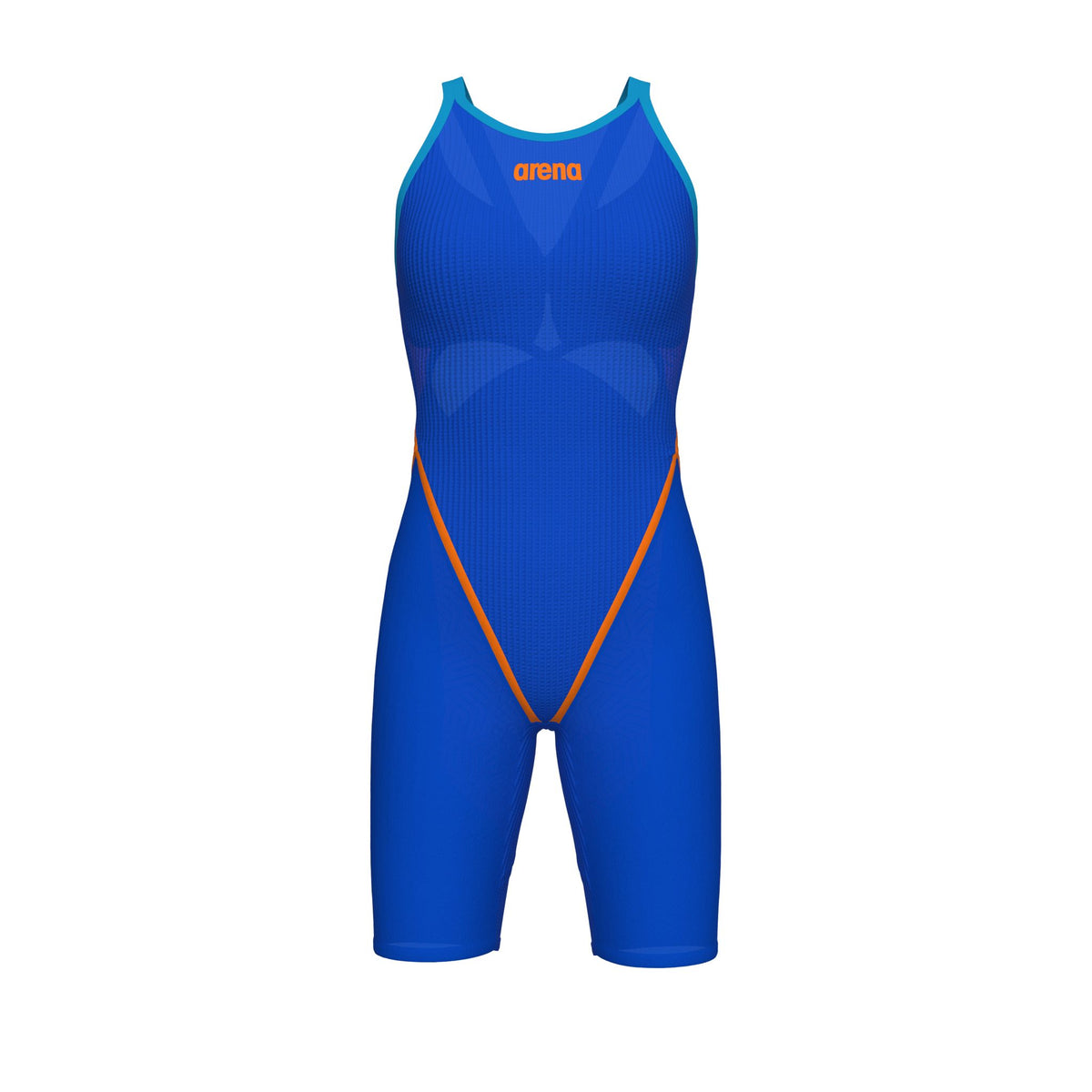 ARENA WOMENS POWERSKIN PRIMO NEON BLAZE OPEN BACK KNEESUIT