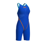 ARENA WOMENS POWERSKIN PRIMO NEON BLAZE OPEN BACK KNEESUIT