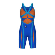 ARENA WOMENS POWERSKIN PRIMO NEON BLAZE OPEN BACK KNEESUIT
