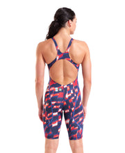 ARENA WOMENS POWERSKIN ST NEXT AQUA GLEAM OPEN BACK KNEESUIT