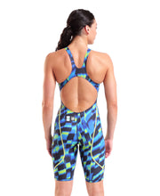 ARENA WOMENS POWERSKIN ST NEXT AQUA GLEAM OPEN BACK KNEESUIT