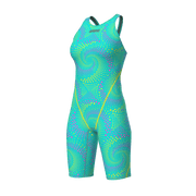 ARENA WOMENS POWERSKIN ST NEXT FIREFLOW SEAGLASS OPEN BACK KNEESUIT - Aqua