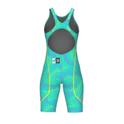 ARENA WOMENS POWERSKIN ST NEXT FIREFLOW SEAGLASS OPEN BACK KNEESUIT - Aqua