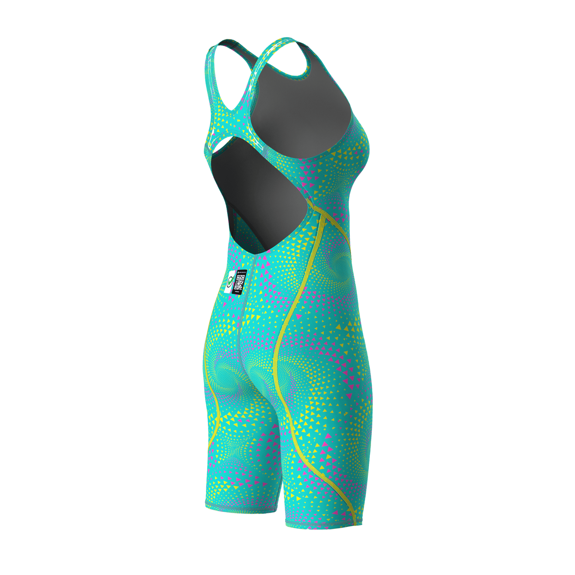 ARENA WOMENS POWERSKIN ST NEXT FIREFLOW SEAGLASS OPEN BACK KNEESUIT - Aqua