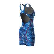 ARENA WOMENS POWERSKIN ST NEXT SPLASHY MULTI OPEN BACK KNEESUIT