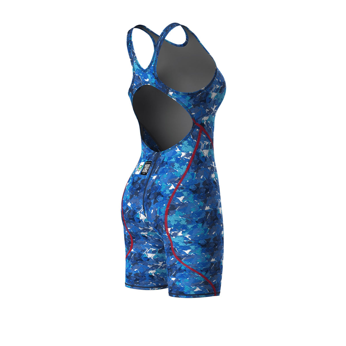 ARENA WOMENS POWERSKIN ST NEXT SPLASHY MULTI OPEN BACK KNEESUIT
