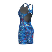 ARENA WOMENS POWERSKIN ST NEXT SPLASHY MULTI OPEN BACK KNEESUIT