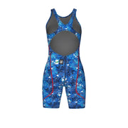 ARENA WOMENS POWERSKIN ST NEXT SPLASHY MULTI OPEN BACK KNEESUIT