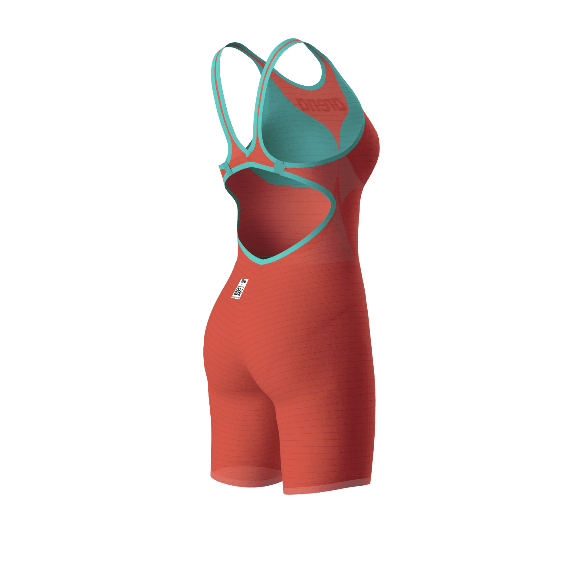 ARENA WOMENS POWERSKIN SUNSET CORAL CARBON AIR² OPEN BACK KNEESUIT - Coral