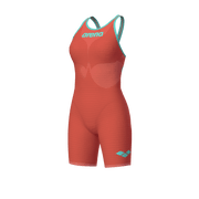 ARENA WOMENS POWERSKIN SUNSET CORAL CARBON AIR² OPEN BACK KNEESUIT - Coral