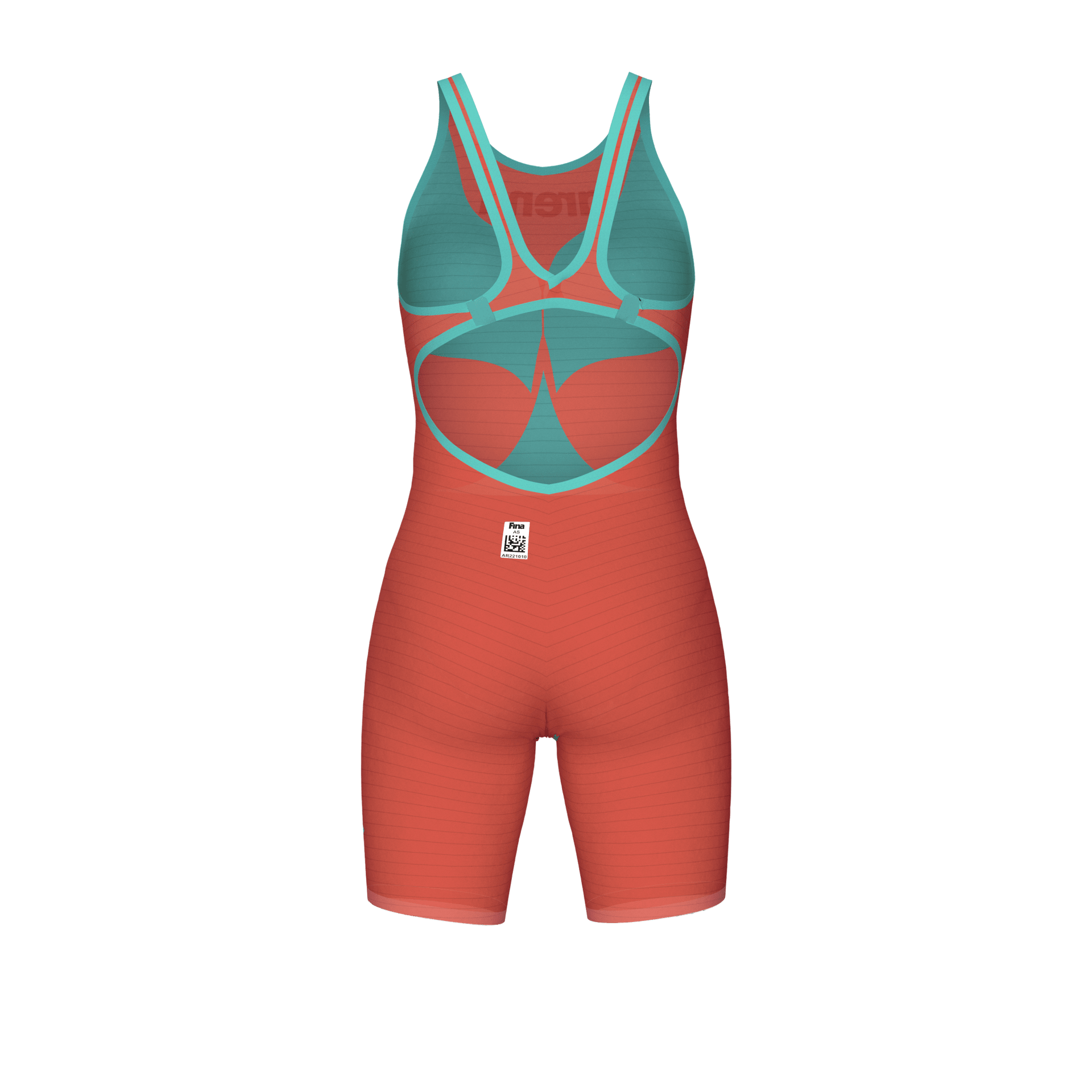 ARENA WOMENS POWERSKIN SUNSET CORAL CARBON AIR² OPEN BACK KNEESUIT - Coral