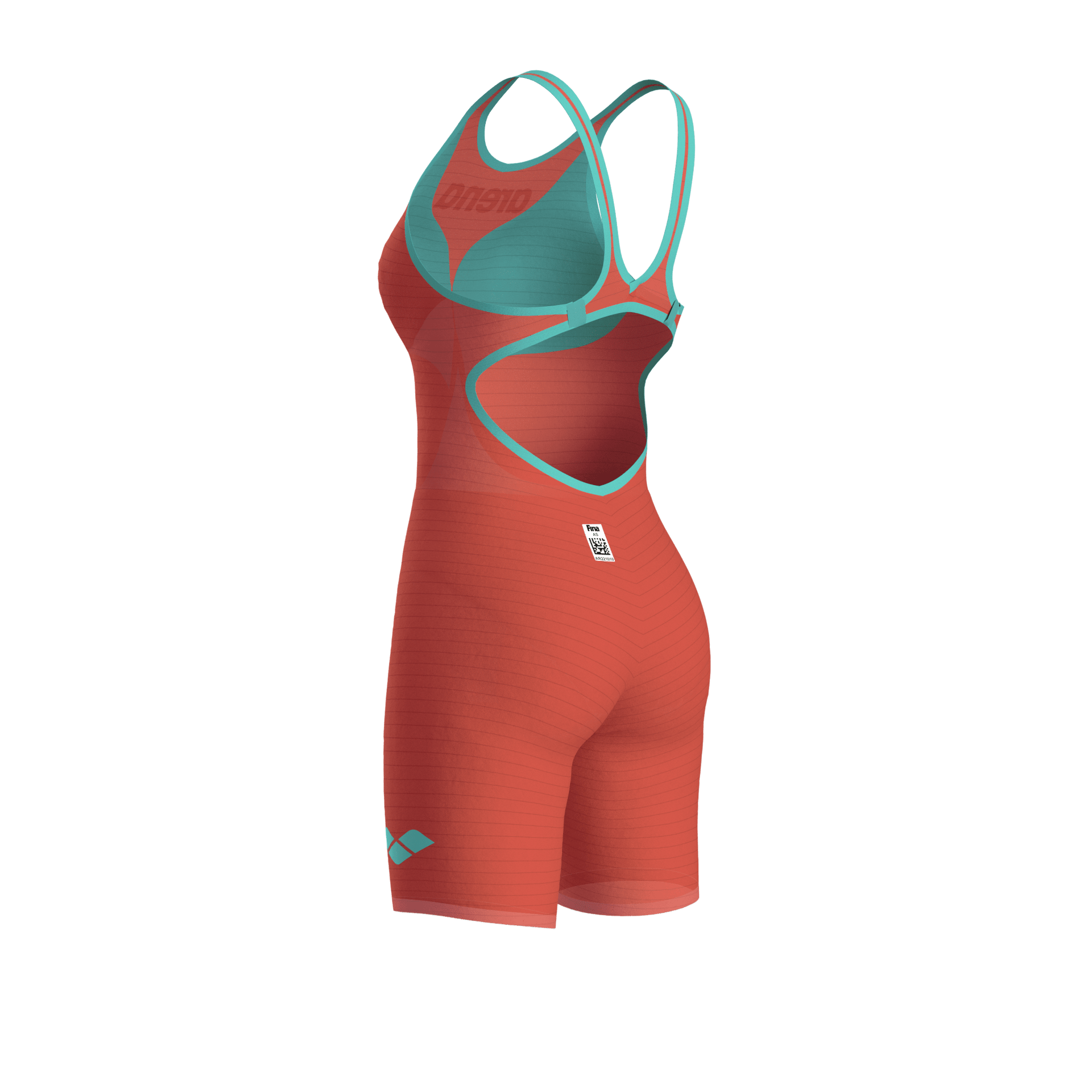 ARENA WOMENS POWERSKIN SUNSET CORAL CARBON AIR² OPEN BACK KNEESUIT - Coral