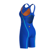 ARENA WOMENS POWERSKIN VELOCE NEON BLAZE OPEN BACK KNEESUIT - Blue