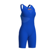 ARENA WOMENS POWERSKIN VELOCE NEON BLAZE OPEN BACK KNEESUIT - Blue