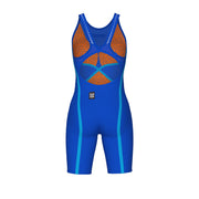 ARENA WOMENS POWERSKIN VELOCE NEON BLAZE OPEN BACK KNEESUIT