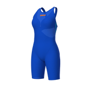 ARENA WOMENS POWERSKIN VELOCE NEON BLAZE OPEN BACK KNEESUIT - Blue