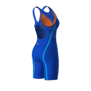 ARENA WOMENS POWERSKIN VELOCE NEON BLAZE OPEN BACK KNEESUIT - Blue