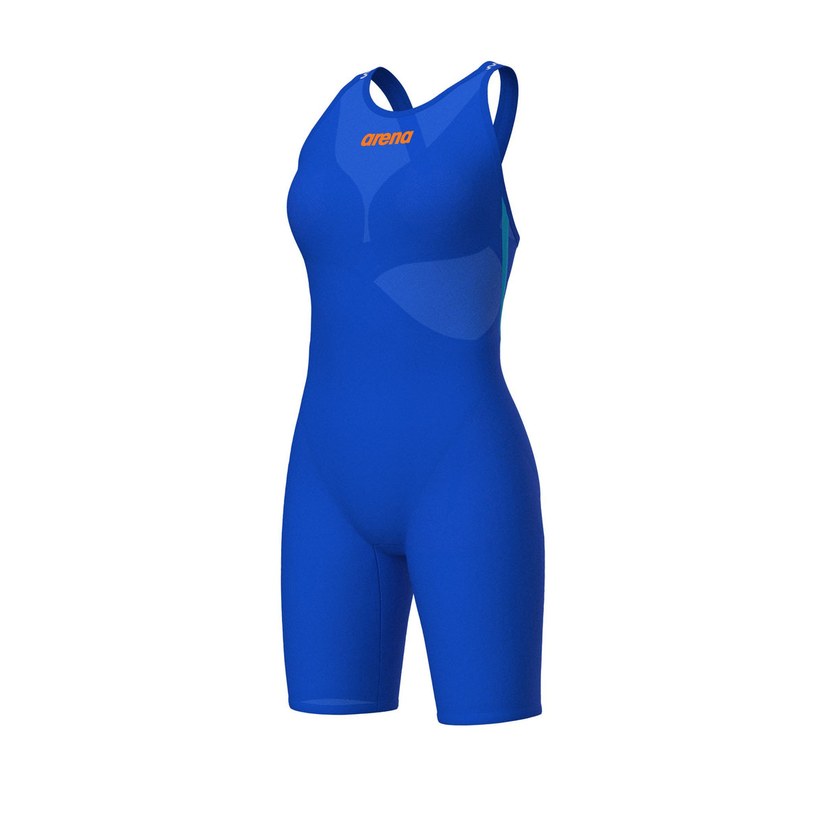 ARENA WOMENS POWERSKIN VELOCE NEON BLAZE OPEN BACK KNEESUIT
