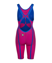 ARENA WOMENS POWERSKIN VELOCE VIOLET SURGE OPEN BACK KNEESUIT - Pink