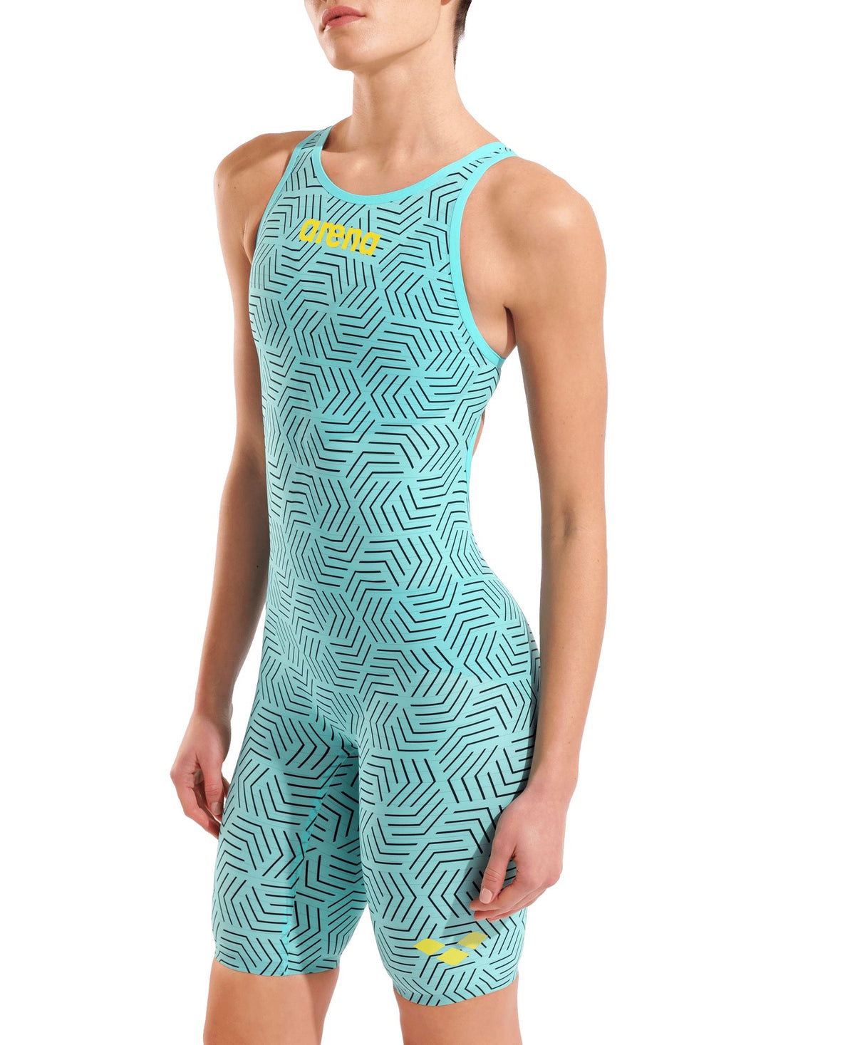 ARENA WOMENS POWERSKIN WATER MAZE CARBON AIR² OPEN BACK KNEESUIT