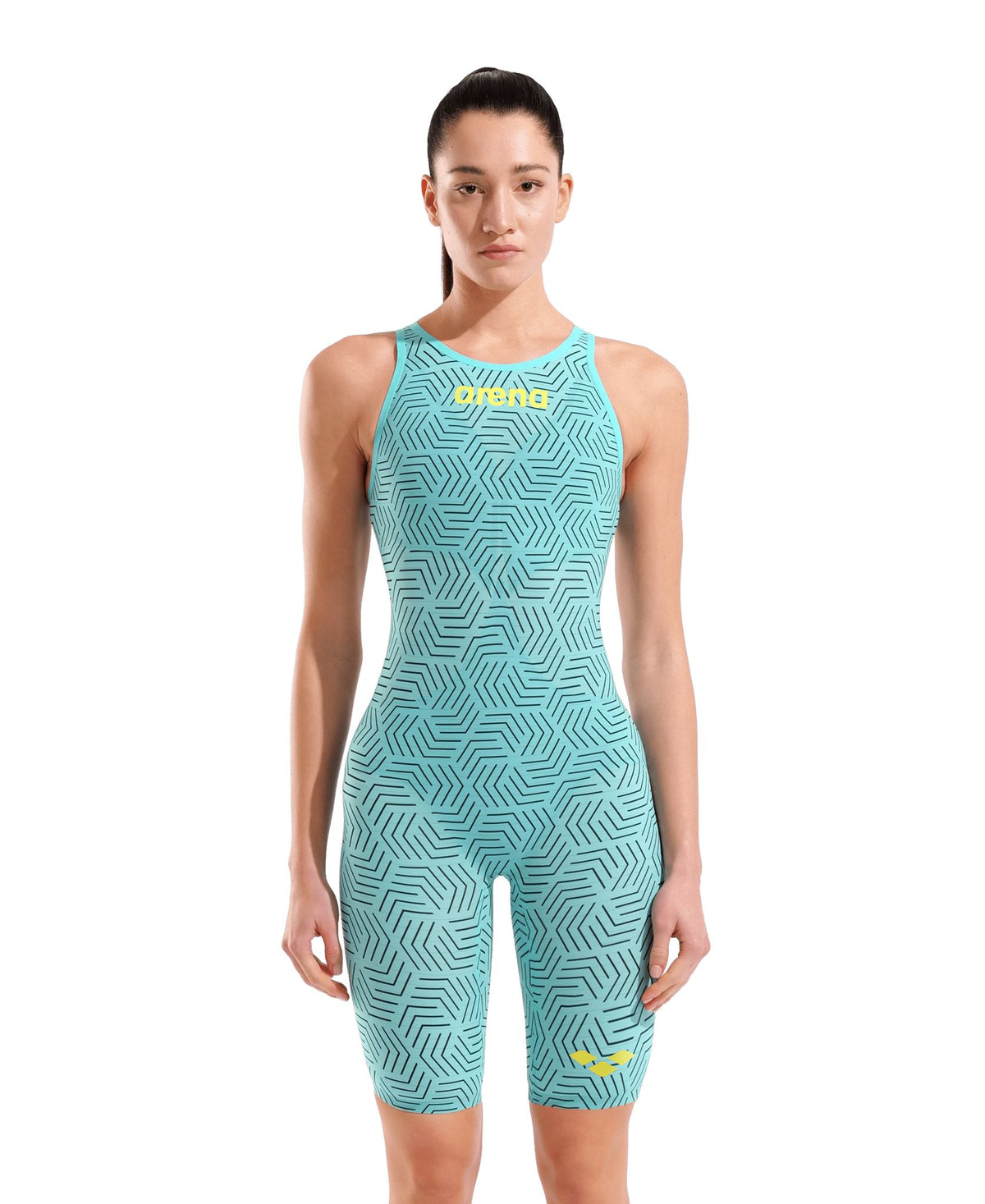 ARENA WOMENS POWERSKIN WATER MAZE CARBON AIR² OPEN BACK KNEESUIT