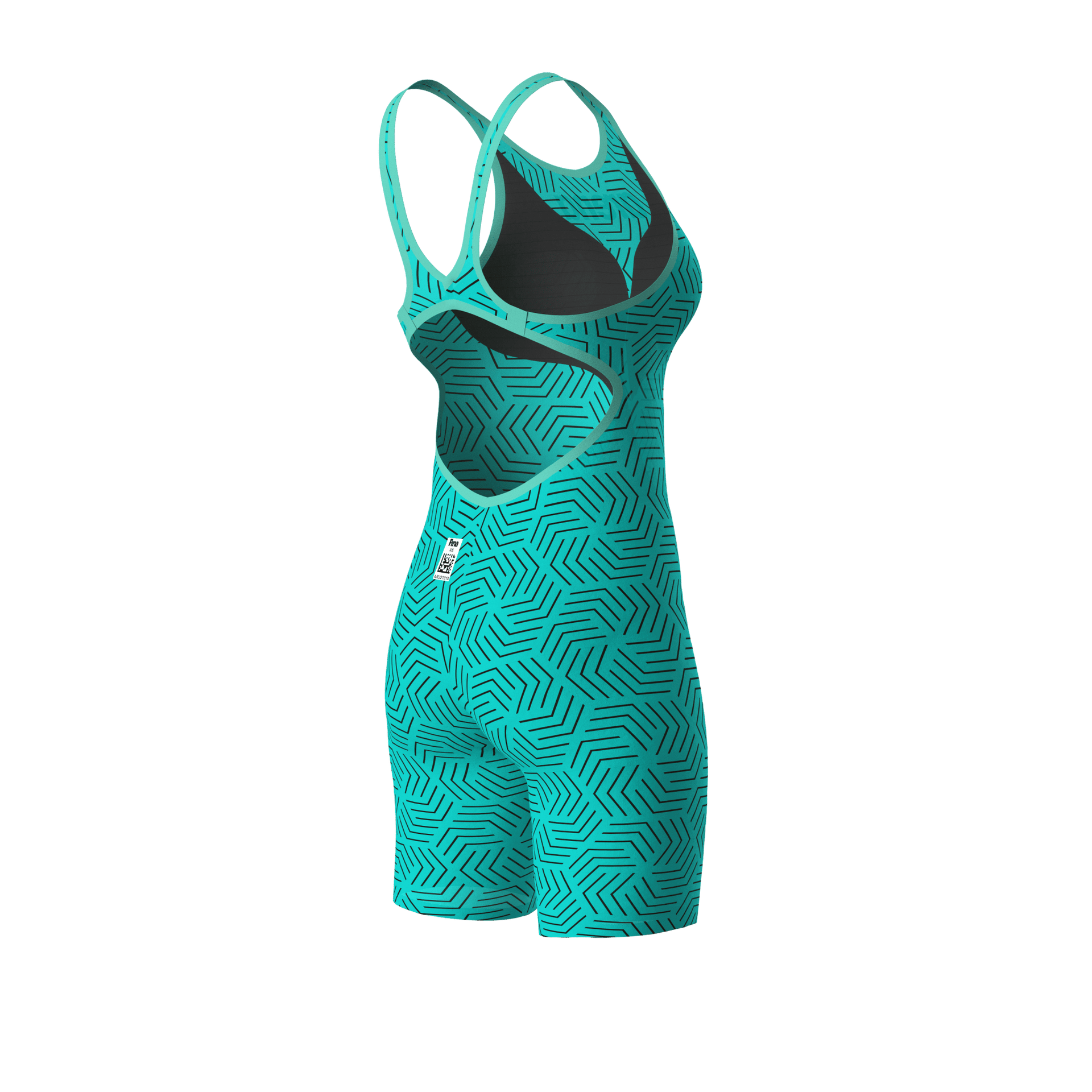 ARENA WOMENS POWERSKIN WATER MAZE CARBON AIR² OPEN BACK KNEESUIT - Aqua