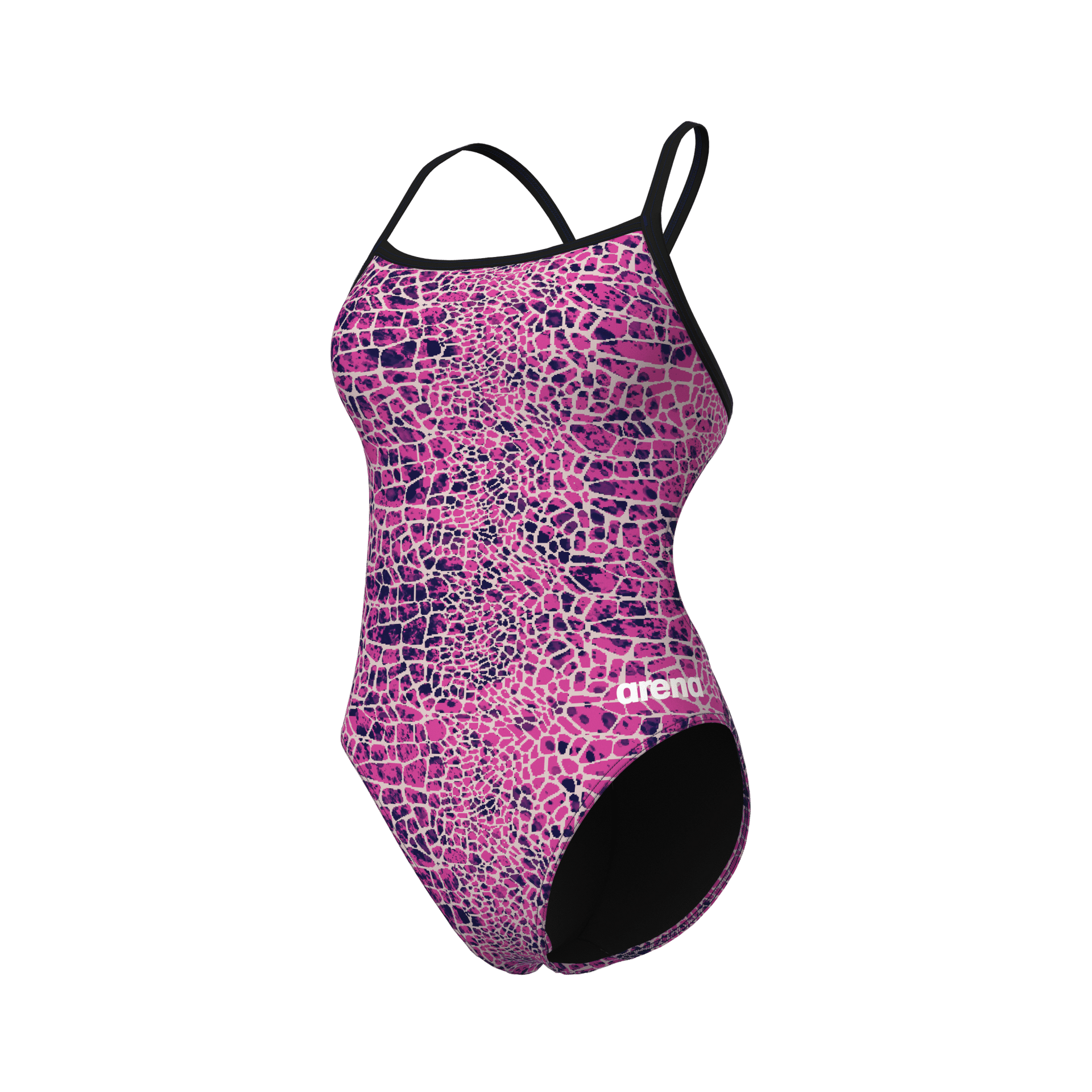 ARENA WOMENS SNAKESKIN SWIMSUIT CHALLENGE BACK - Pink