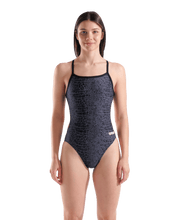 ARENA WOMENS SNAKESKIN SWIMSUIT CHALLENGE BACK - Black