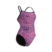 ARENA WOMENS SNAKESKIN SWIMSUIT CHALLENGE BACK - Pink