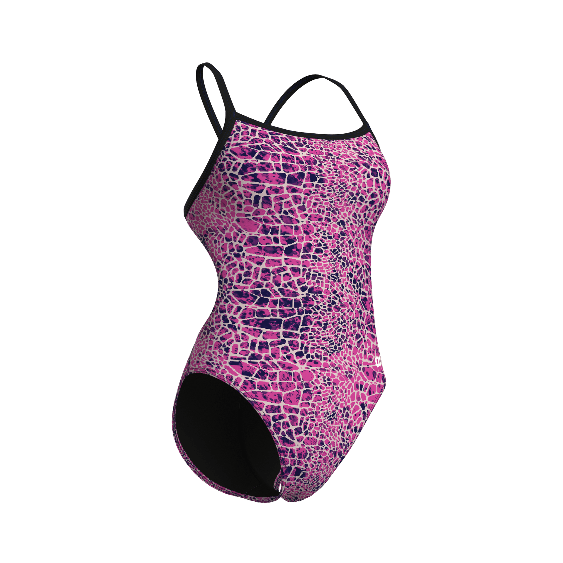 ARENA WOMENS SNAKESKIN SWIMSUIT CHALLENGE BACK - Pink