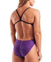 ARENA WOMENS SNAKESKIN SWIMSUIT CHALLENGE BACK - Purple