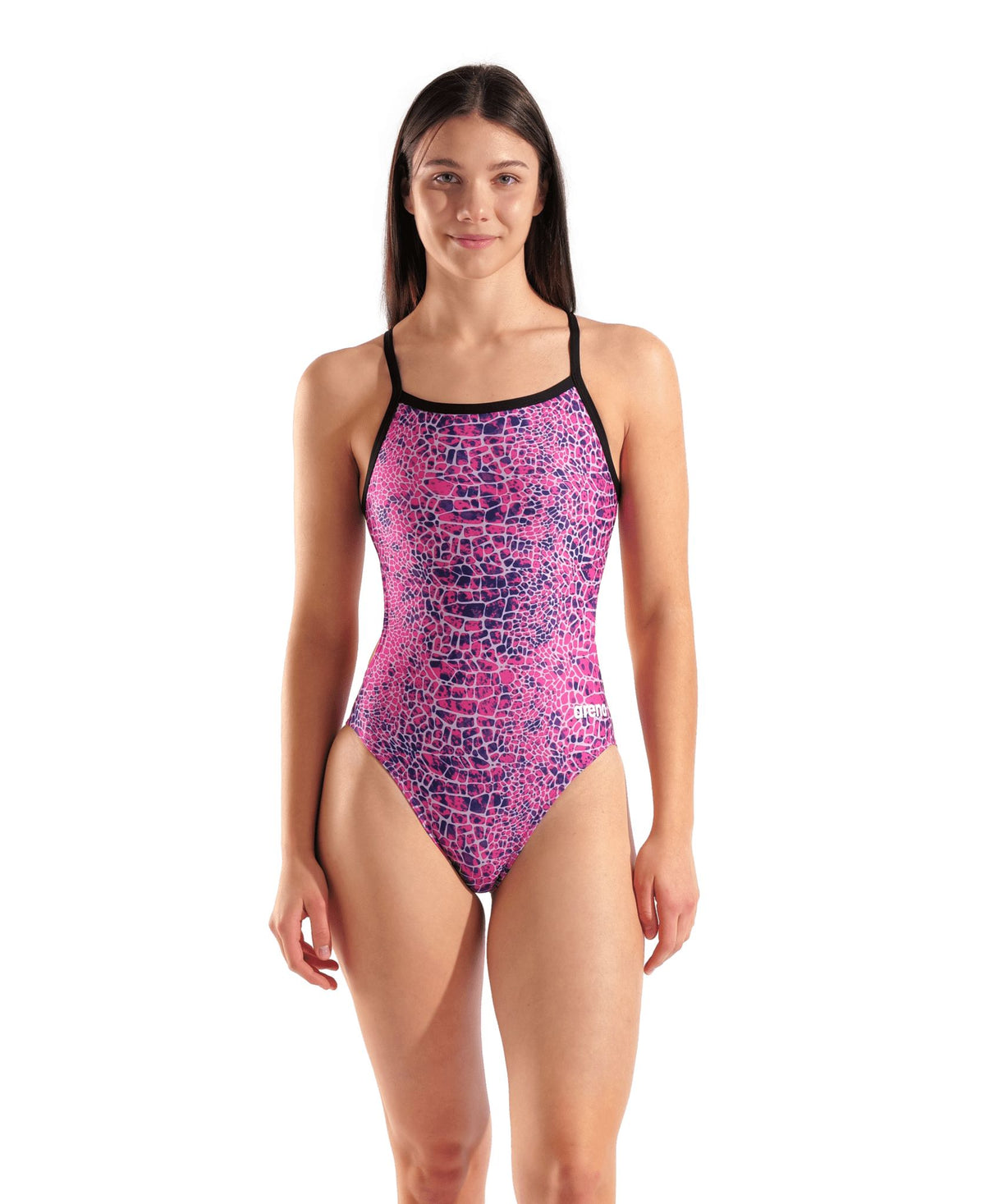 ARENA WOMENS SNAKESKIN SWIMSUIT CHALLENGE BACK