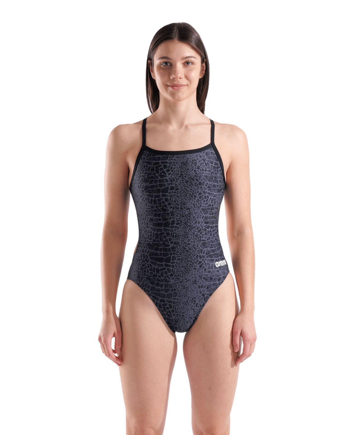 ARENA WOMENS SNAKESKIN SWIMSUIT CHALLENGE BACK