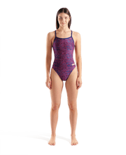 ARENA WOMENS SNAKESKIN SWIMSUIT CHALLENGE BACK - Navy