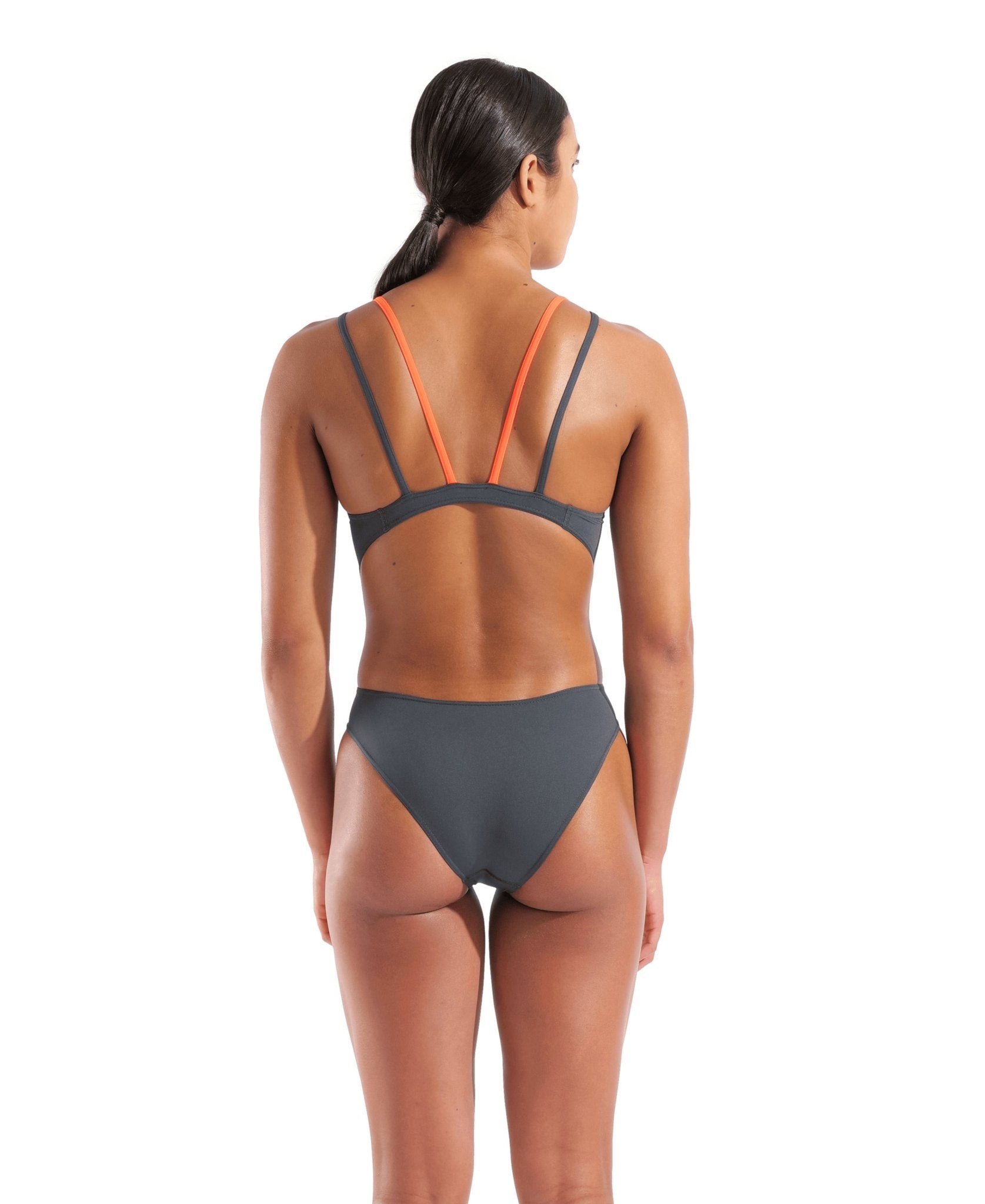ARENA WOMENS SOLID SWIM TECH MULTI BACK SWIMSUIT - Grey