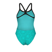 ARENA WOMENS WATER MAZE ALLOVER SWIMSUIT CHALLENGE BACK
